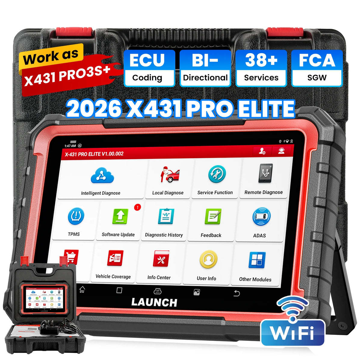 2026 X431 Pro Elite Bi Directional OBD Diagnostic Scanner ECU Coding WiFi Auto Scan Tool for Workshop Service